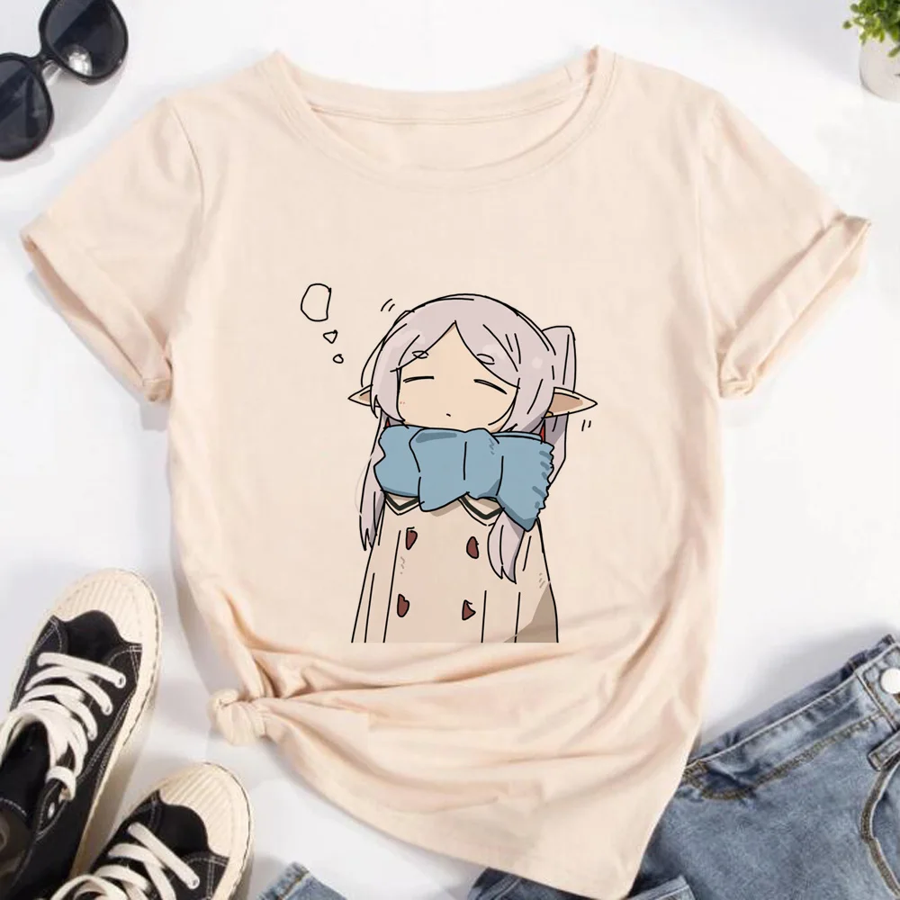 Frieren Anime Merchandise - Koszulka Frieren Damska Streetwear Anime Śmieszne